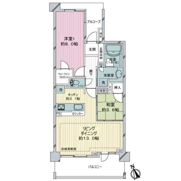 レクセルプライム日吉本町 間取図