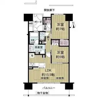 南向きバルコニー