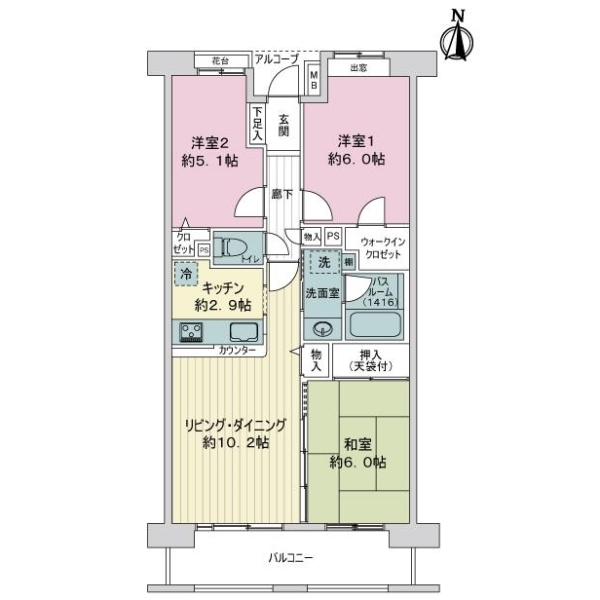 ライオンズマンション日暮里南公園 間取図