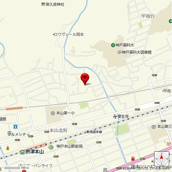 神戸市東灘区本山北町５丁目 現地案内図