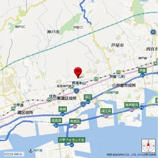 神戸市東灘区本山北町５丁目 現地案内図