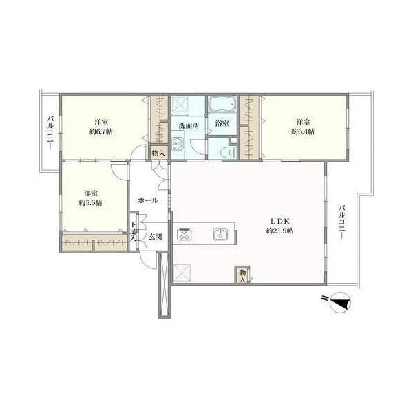 パークランドふじのき台 間取図
