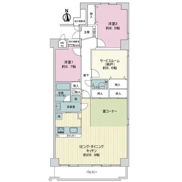 ライオンズマンション太秦第２ 間取図