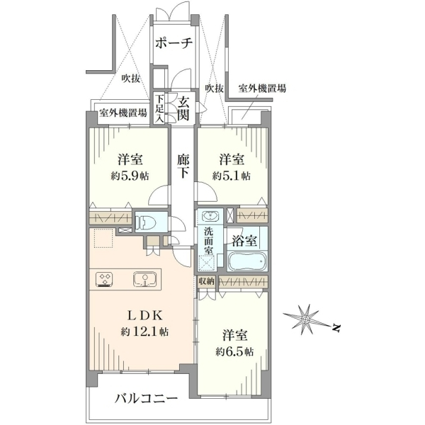 日神パレステージ信濃町 間取図