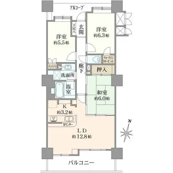ライオンズステージ府中シティタワー 間取図