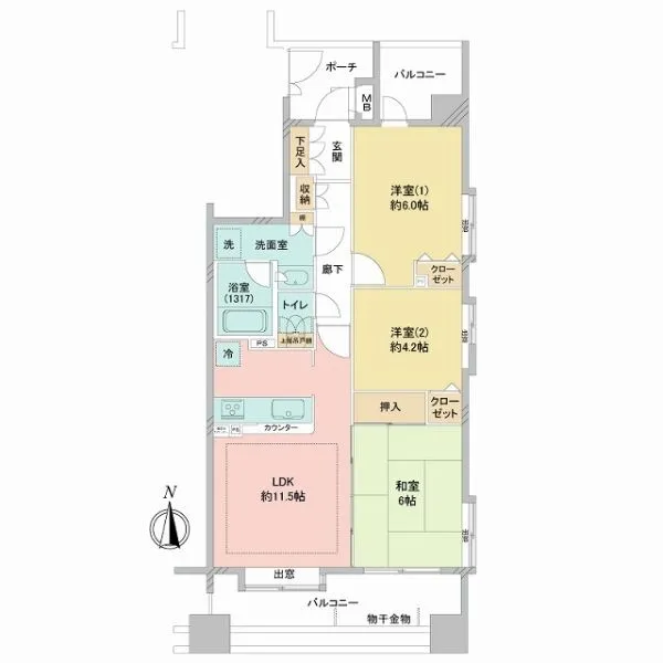 グランシャトレ玉川上水ＷＥＳＴ 間取図
