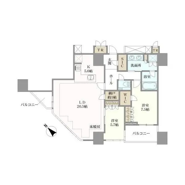 プラウドタワー渋谷 間取図