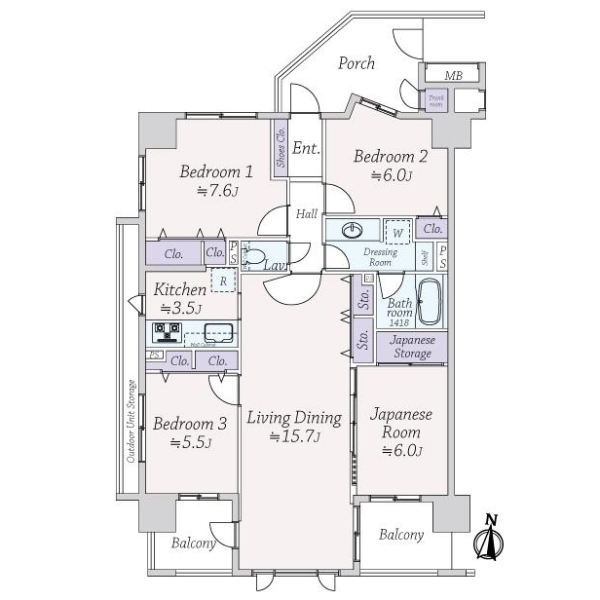 調布多摩川ガーデンフォート 間取図