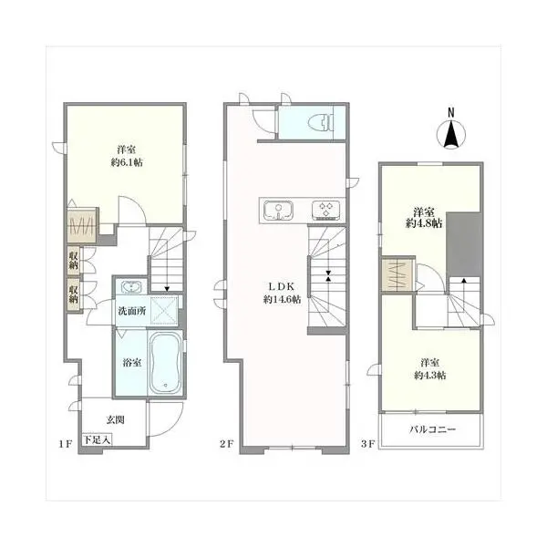 新宿区北新宿3丁目 間取図