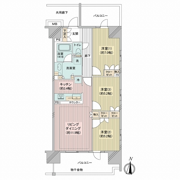 クレヴィア辰巳 間取図