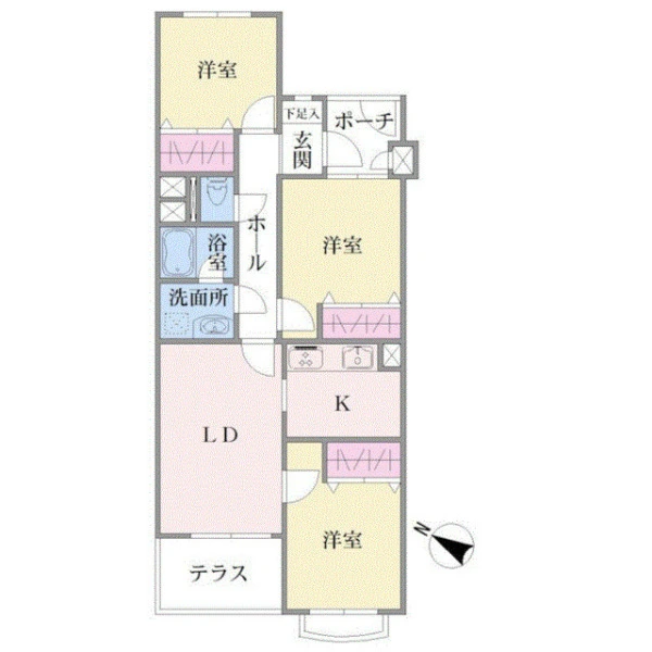 藤沢太平台ハイツ２号棟 間取図