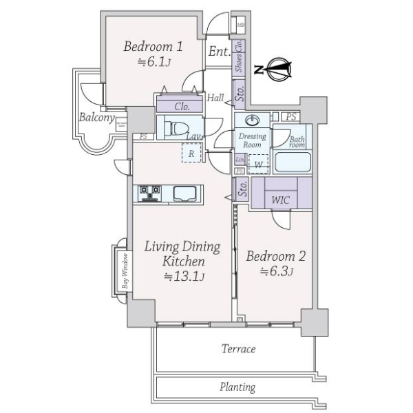 朝日マンション駒場 間取図