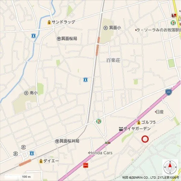 箕面市牧落５丁目 地図