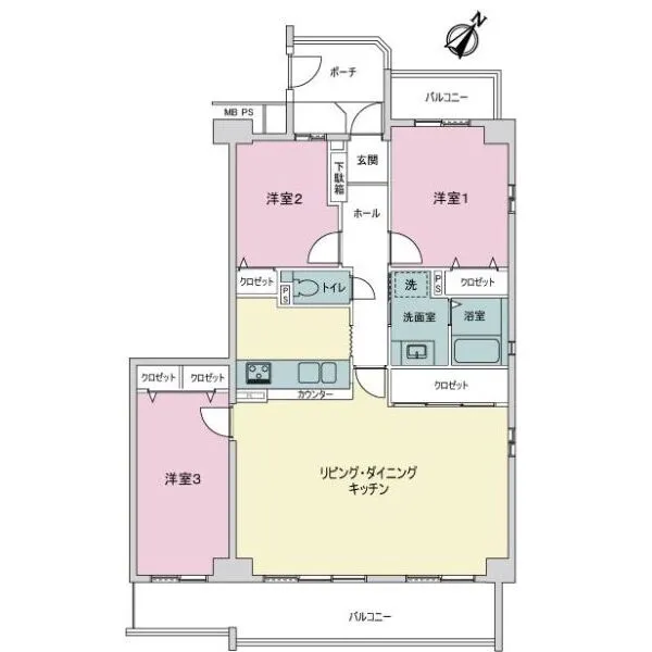 星和プラネタウン千里南第参期Ａ棟 間取図