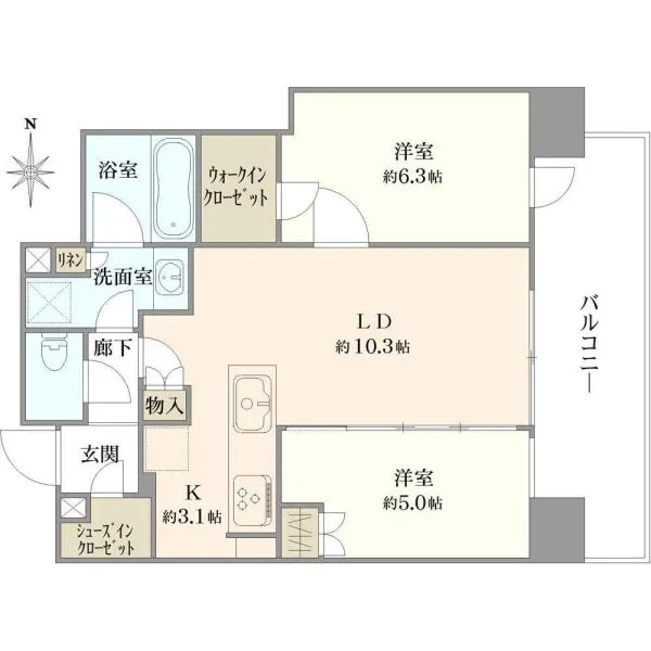 シティタワー国分寺ザツインウエスト 間取図