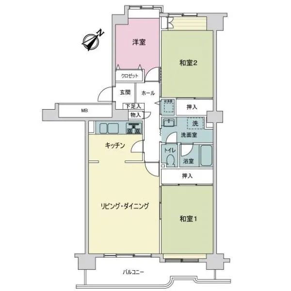 小松川グリーンハイツ一号棟 間取図