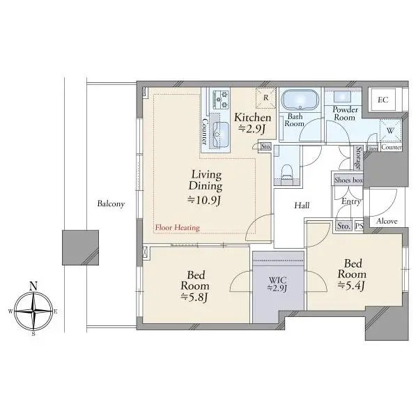 エクラスタワー武蔵小杉 間取図