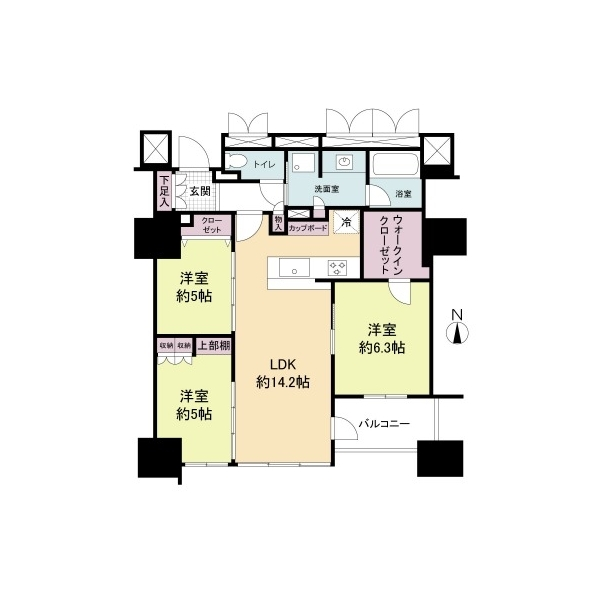 プレミストタワー靭本町 間取図