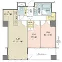 堂島ザ・レジデンスマークタワー 全居室がバルコニーに面した光溢れる住まいです。LDKは洋室との一体利用で約21.2帖の広々空間に。