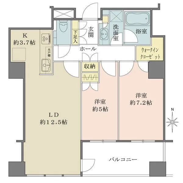 堂島ザ・レジデンスマークタワー 全居室がバルコニーに面した光溢れる住まいです。LDKは洋室との一体利用で約21.2帖の広々空間に。