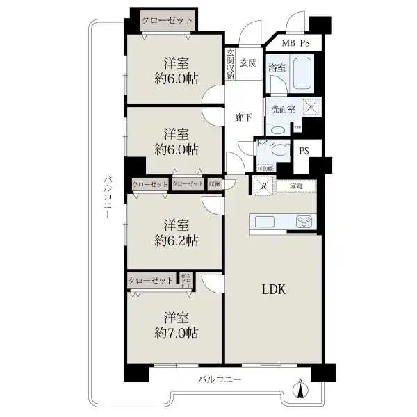 西つるみコーポ 間取図