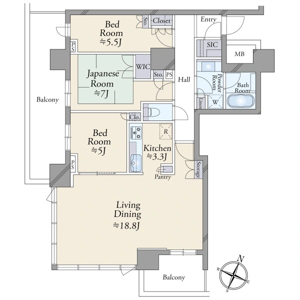 リーフィアタワー海老名アクロスコート 間取図