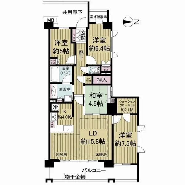 プラウド昭和楽園町テラス 間取図