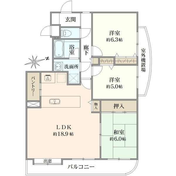 コスモ茅ヶ崎ベルセーヌ 間取図
