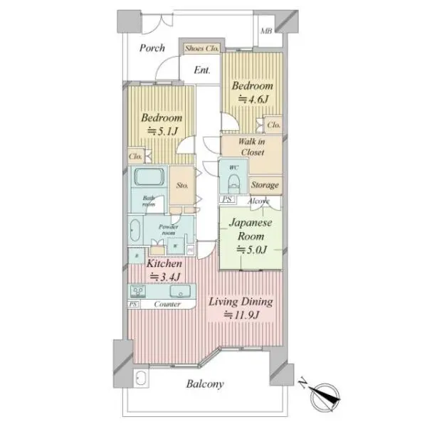 Ｄクラディア藤沢善行 間取図