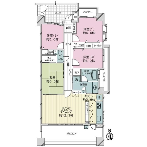 ローレルコート岩塚 間取図