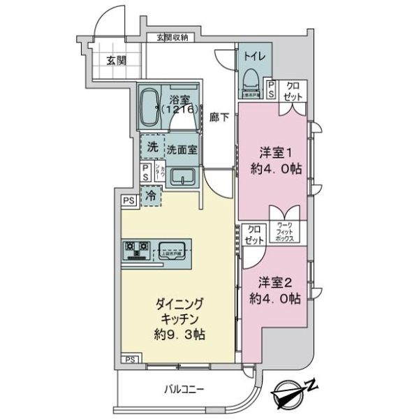 ライオンズミレス蔵前 間取図
