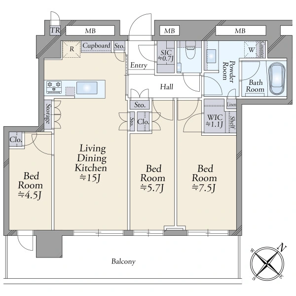 ＭＩＤ　ＴＯＷＥＲ　ＧＲＡＮＤ 間取図