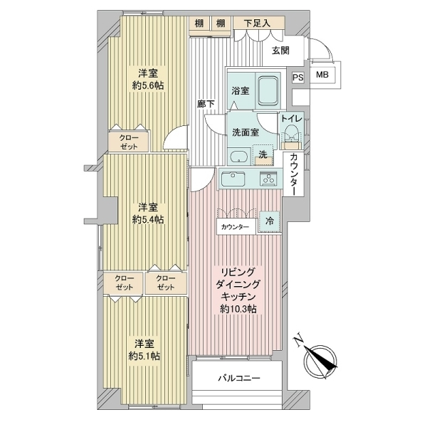 わらびスカイハイツ 間取図