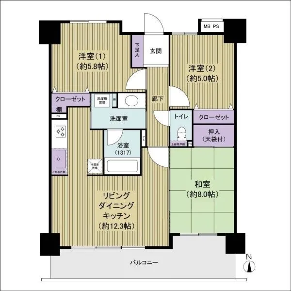 チサンロイヤルステーション天王台 間取図