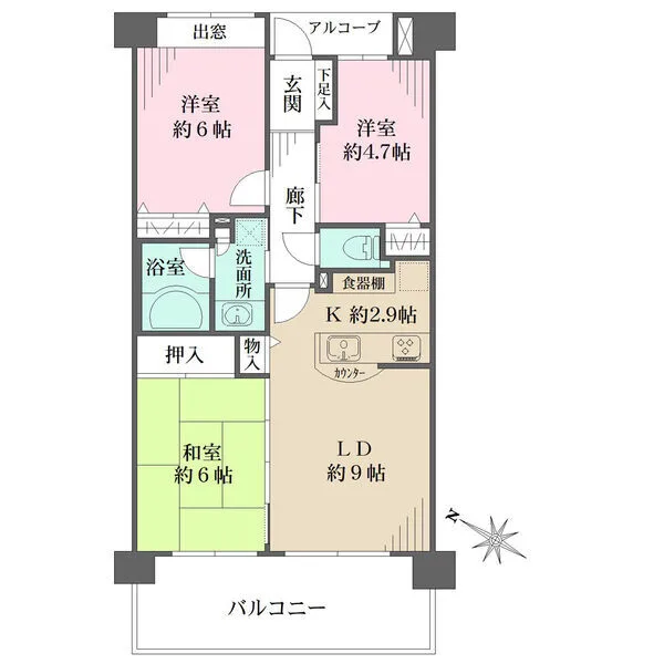 ライオンズグローベル谷塚リアルレジデンス 間取図