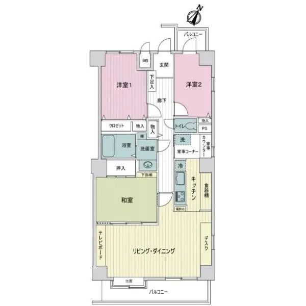 ライオンズマンション西八王子駅前 間取図