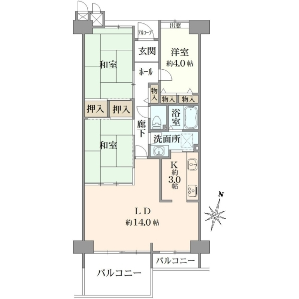 グリーンハイツ車返南２号棟 間取図