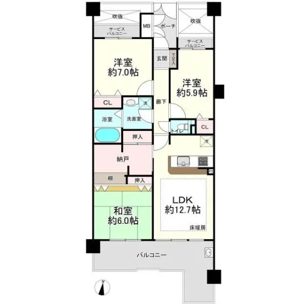アズシス夙川 間取り図