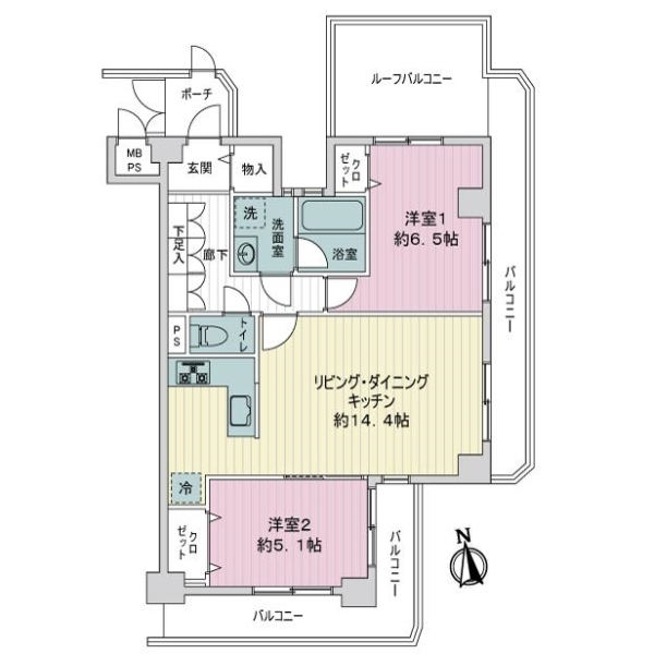 ライオンズマンション武蔵中原 間取図