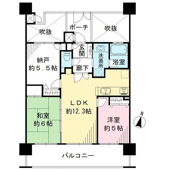 ライオンズマンション王子公園ヴィアーレ 間取図