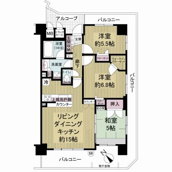 プレサンス神戸和田岬ステーションフロント 最上階三方引き回しの住戸です♪