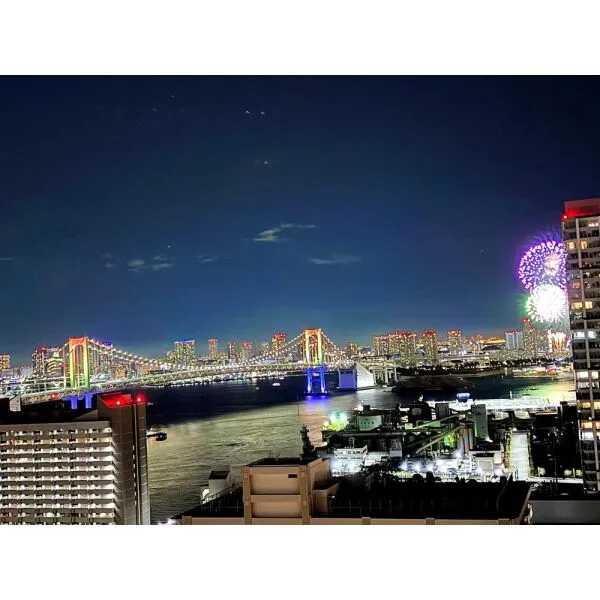 コスモポリス品川 眺望：LDKからの夜の眺望