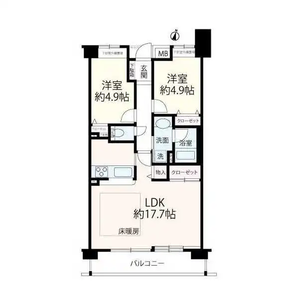 ユニ・アルス芦屋アヴァンセ 間取図