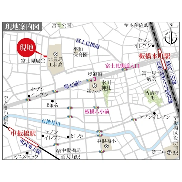 エスジーコート中板橋 現地案内図