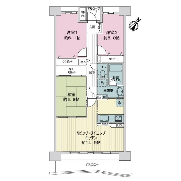 ライオンズマンション千葉グランドタワー 間取図