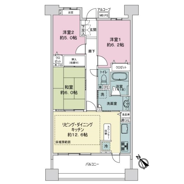 ライオンズマンションセントワーフ横濱 間取図