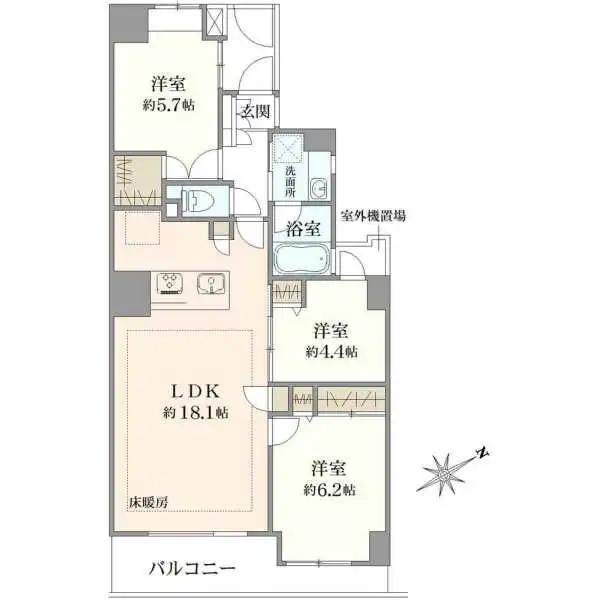 セレナハイム立川スクエアコート 間取図