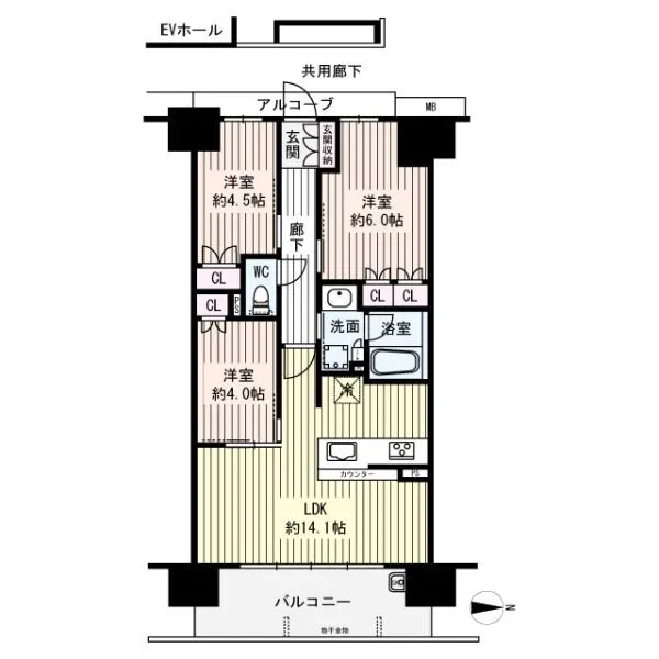 プレサンスレジェンド上新庄 間取図