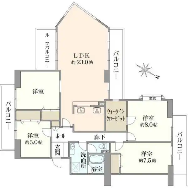 ホームタウン鶴牧６第１号棟 間取図