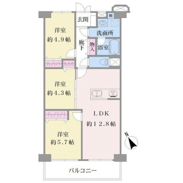 鶴見スカイハイツＢ棟 間取図